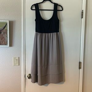 Mid length two tone tank dress